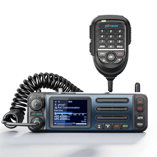 OMIZN CT5 UHF/4G Transceiver Mobile Radio Unlimited Range Dual Band 35W Android Vehicle Car Radio Zello RealPTT Repeater GPS