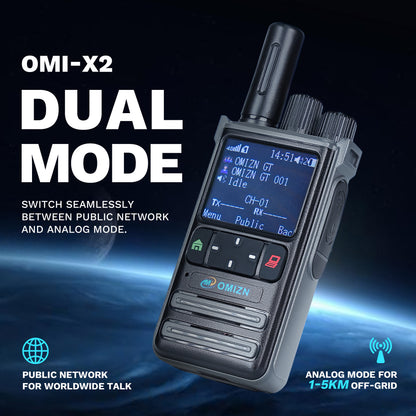 OMIZN X2 4G LTE PoC Walkie Talkie with SIM Card – Long Range Two-Way Radio