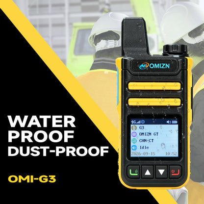 OMIZN G3 4G LTE Dual SIM Walkie Talkie, Unlimited Range, Lifetime Free, IP65, AES256 Encryption, Noise Reduction