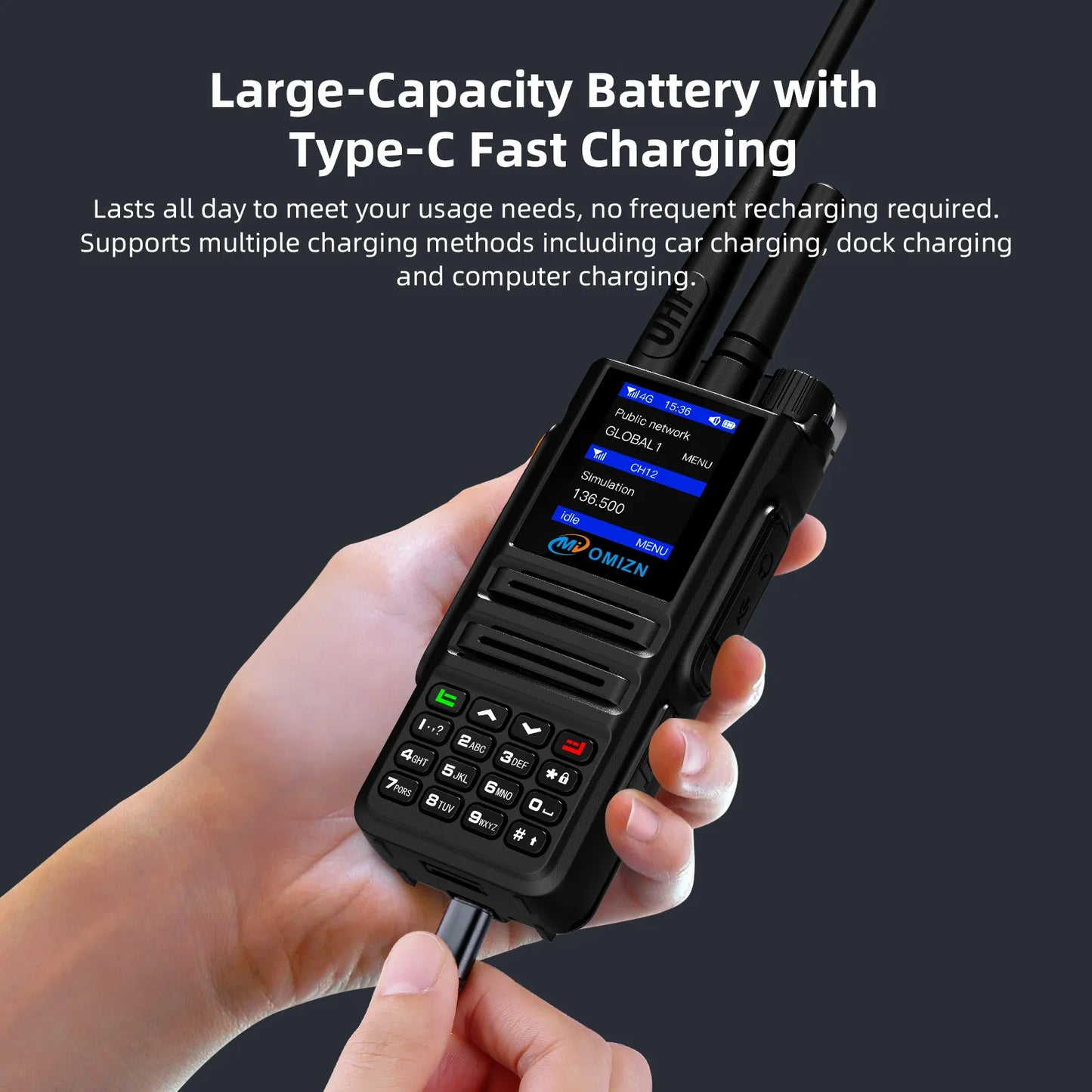 OMIZN X8 Dual Mode Walkie Talkie 4G UHF Android Unlimited Range Zello Real-PTT GPS