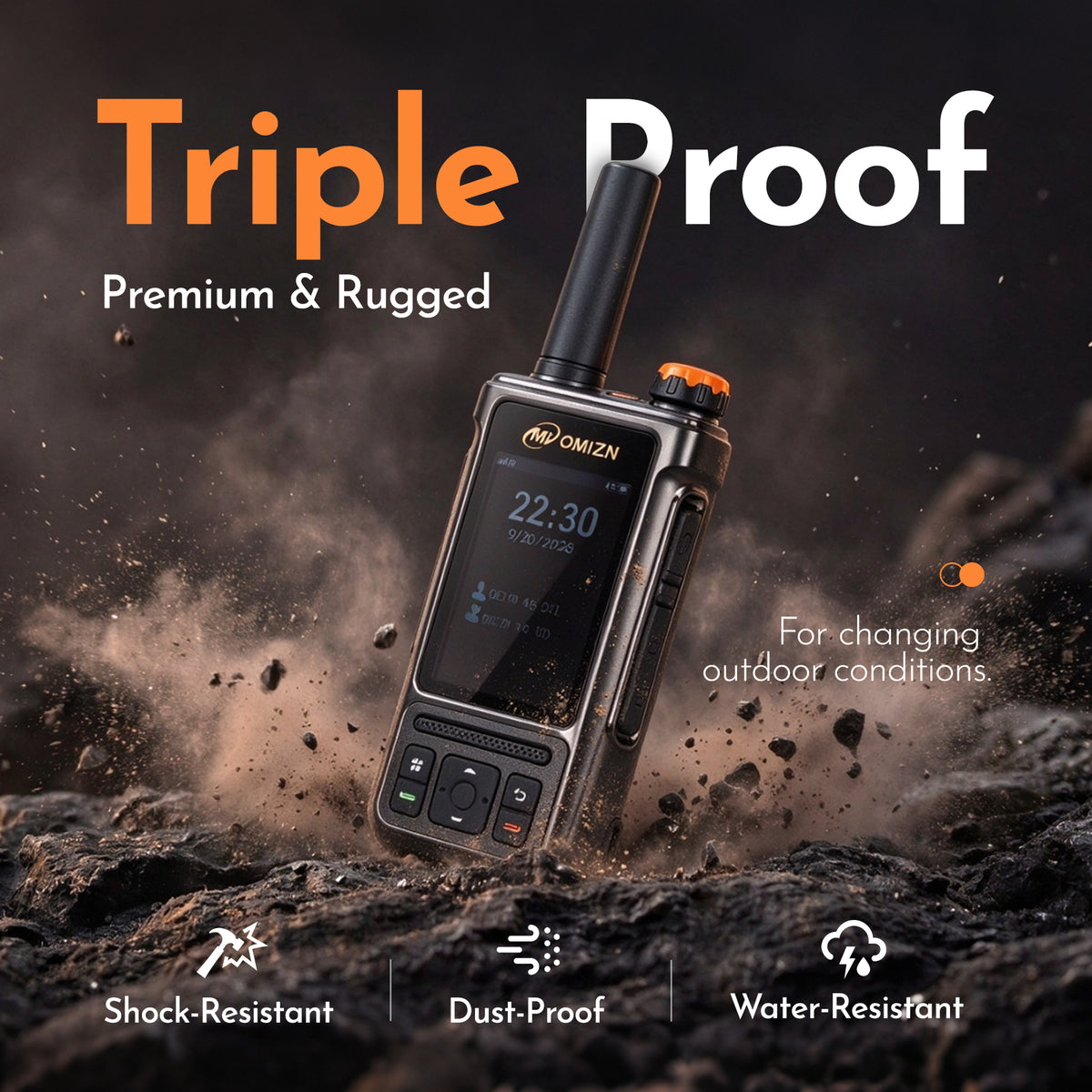 OMIZN A6 Walkie-Talkie 4G LTE de Largo Alcance con Tarjeta SIM Incluida – 1 Unidad