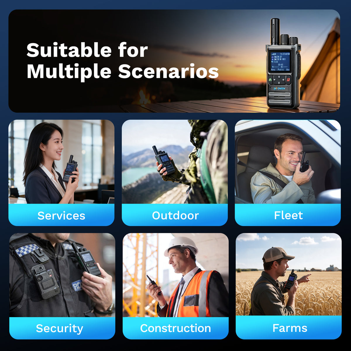 OMIZN X2 4G LTE PoC Walkie Talkie with SIM Card – Long Range Two-Way Radio