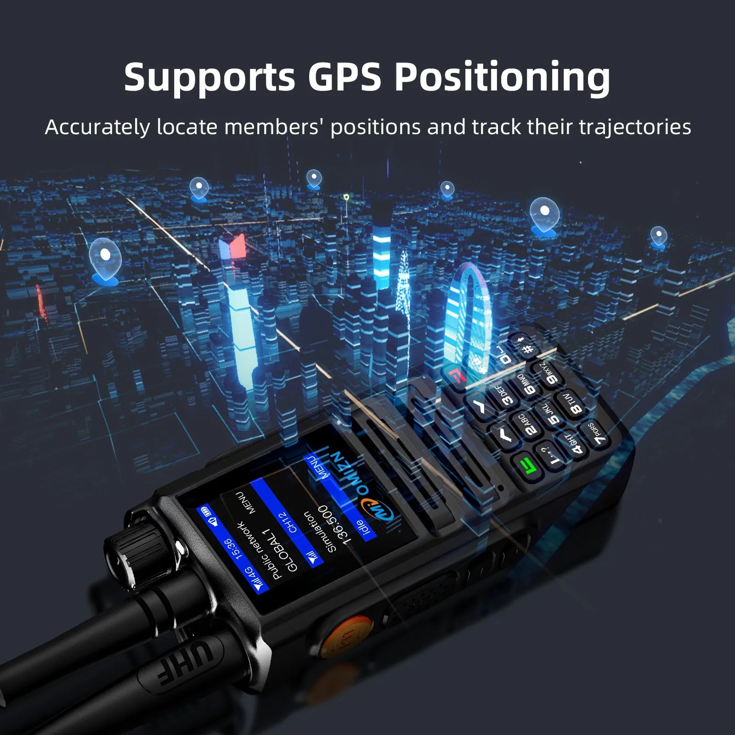 OMIZN X8 Dual Mode Walkie Talkie 4G UHF Android Unlimited Range Zello Real-PTT GPS