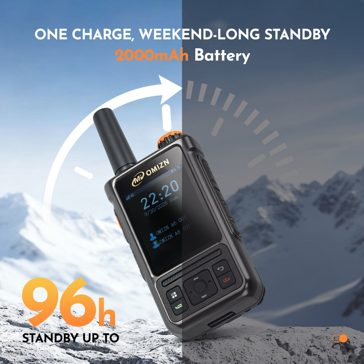 OMIZN A6 Walkie-Talkie 4G LTE de Largo Alcance con Tarjeta SIM Incluida – 1 Unidad