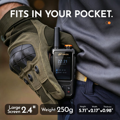 OMIZN A6 Walkie-Talkie 4G LTE de Largo Alcance con Tarjeta SIM Incluida – 1 Unidad