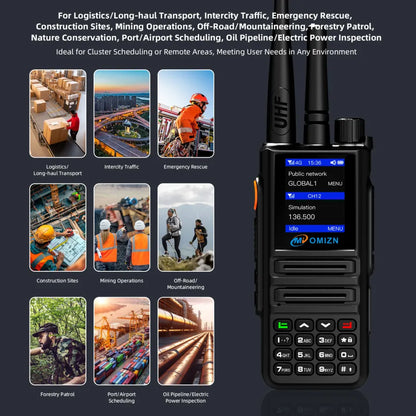 OMIZN X8 Dual Mode Walkie Talkie 4G UHF Android Unlimited Range Zello Real-PTT GPS