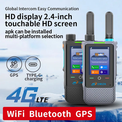 OMIZN A5 Model Global WalkieTalkie,5000 miles distance,8.1 Androidsystem 2.4 inch Touchscreen walkie-talkie