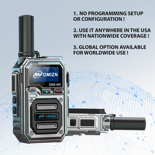 OMIZN Global walkie talkie, M9 model, supports long-distance,intercom across the country, more than 5000 kilometers, no monthly fee