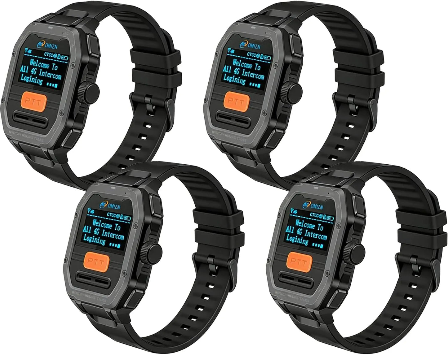 OMIZN Watch Walkie Talkie 4G Unlimited Range PoC Radios VOX Hands-Free IP65 AES256 Noise Reduction