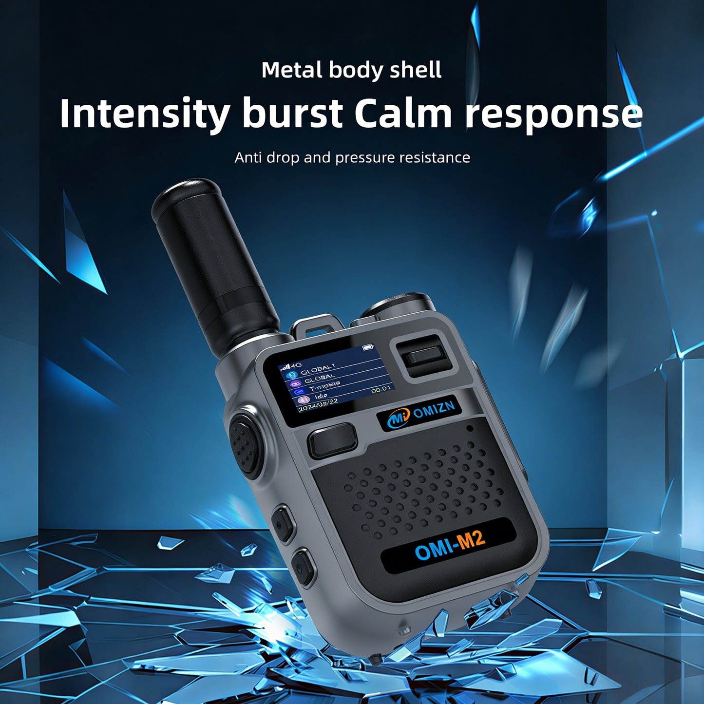 OMIZN M5 Global Walkie Talkie Unlimited Range, 4G LTE PoC Two Way Radio with AES256 Encryption Flashlight for Outdoor