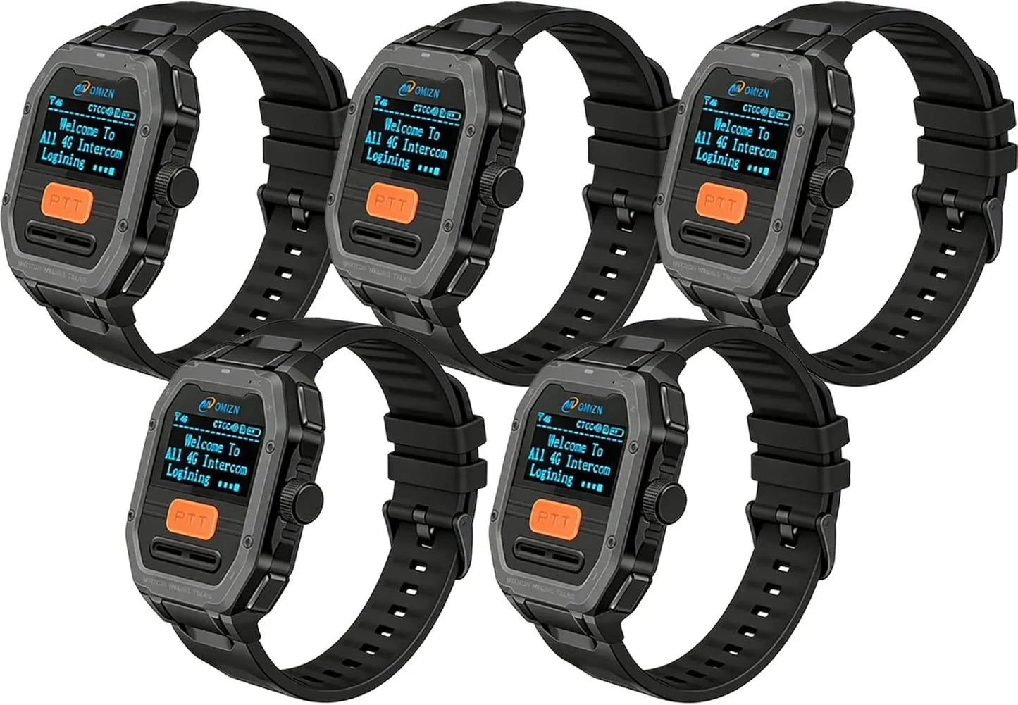 OMIZN Watch Walkie Talkie 4G Unlimited Range PoC Radios VOX Hands-Free IP65 AES256 Noise Reduction