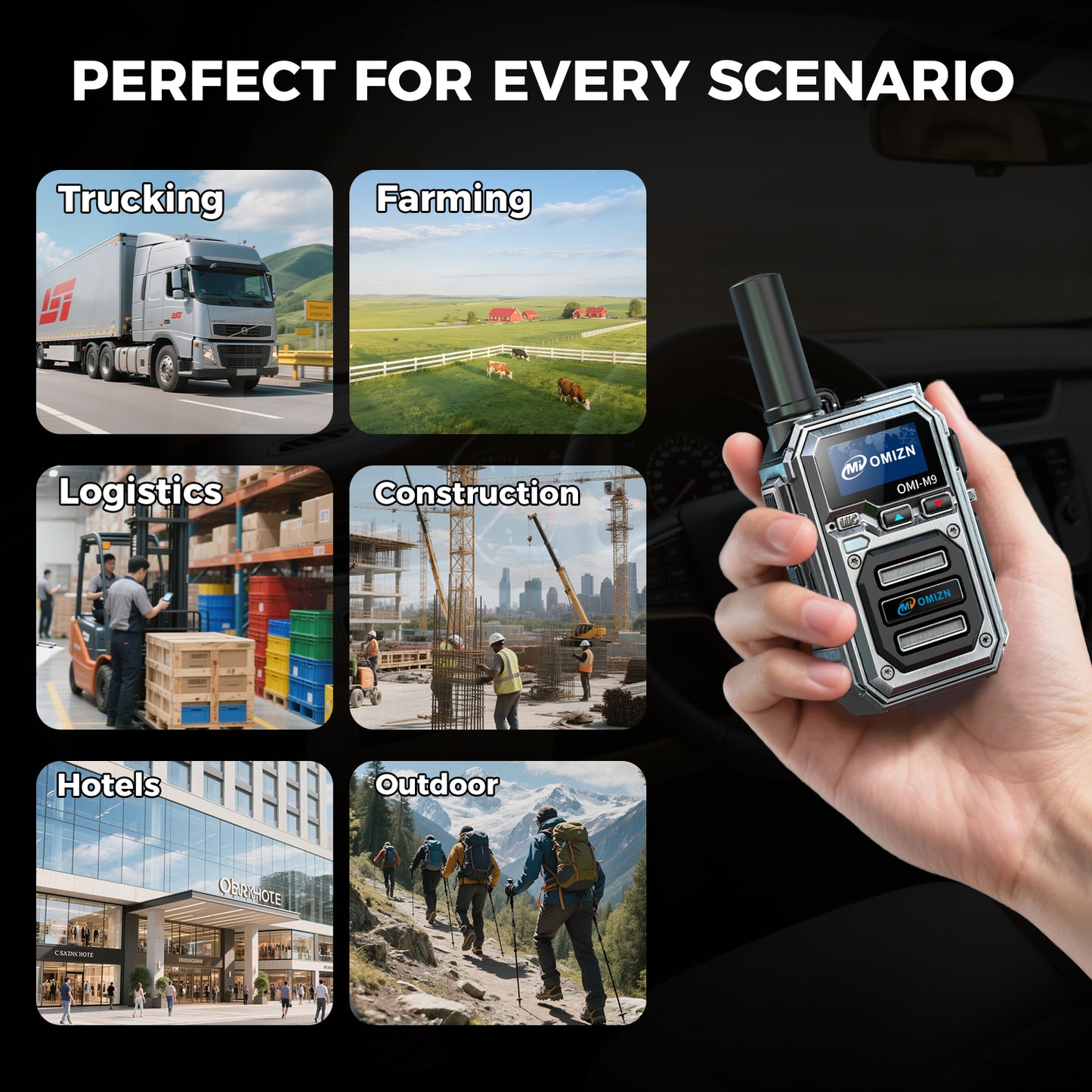 OMIZN Global walkie talkie, M9 model, supports long-distance,intercom across the country, more than 5000 kilometers, no monthly fee