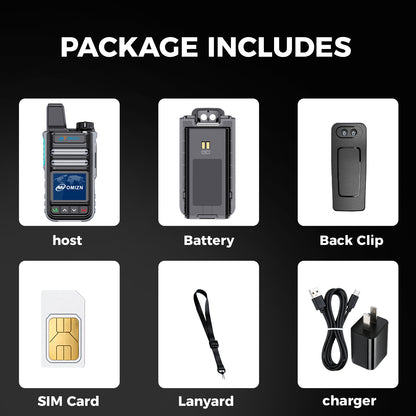 OMIZN G3 4G LTE Dual SIM Walkie Talkie, Unlimited Range, Lifetime Free, IP65, AES256 Encryption, Noise Reduction