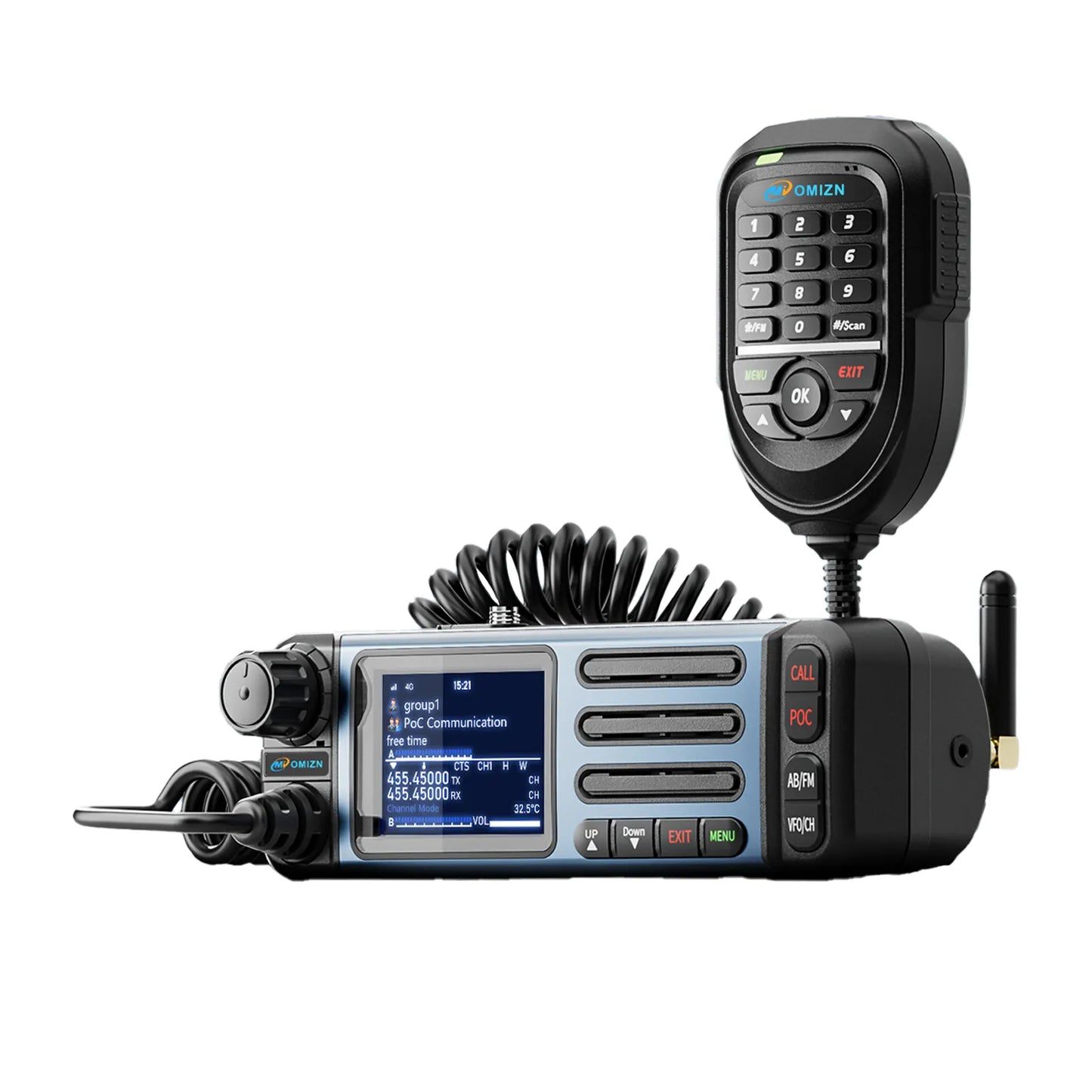 OMIZN CT5 UHF/4G Transceiver Mobile Radio Unlimited Range Dual Band 35W Android Vehicle Car Radio Zello RealPTT Repeater GPS