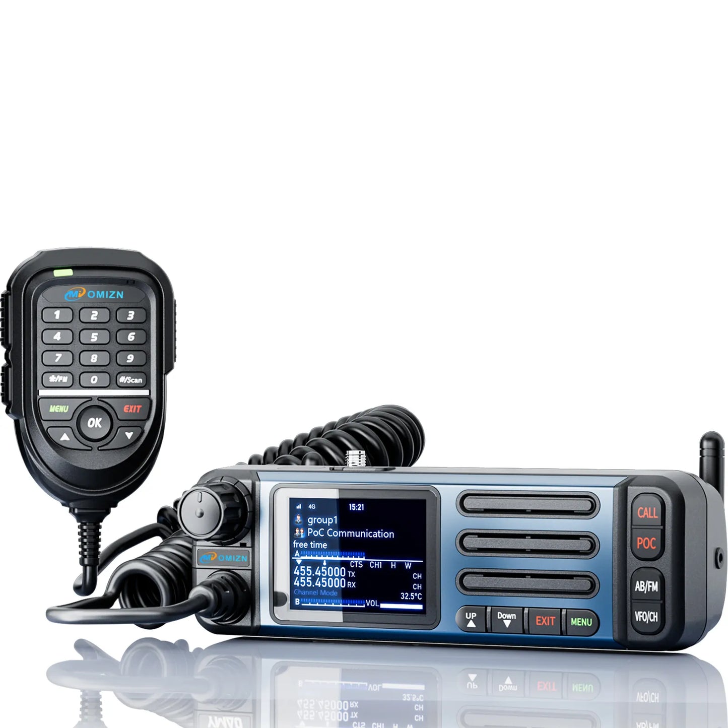 OMIZN CT5 UHF/4G Transceiver Mobile Radio Unlimited Range Dual Band 35W Android Vehicle Car Radio Zello RealPTT Repeater GPS