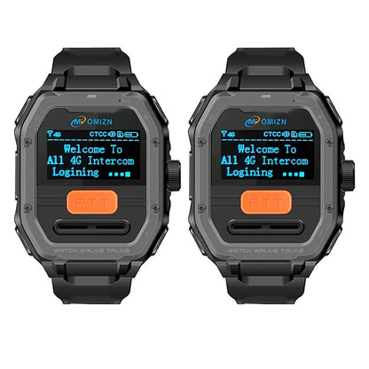 OMIZN Watch Walkie Talkie 4G Unlimited Range PoC Radios VOX Hands-Free IP65 AES256 Noise Reduction