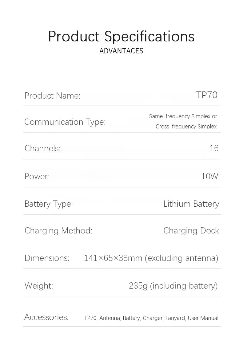 OMIZN TP70 Support eight frequency bands, IP67 waterproof