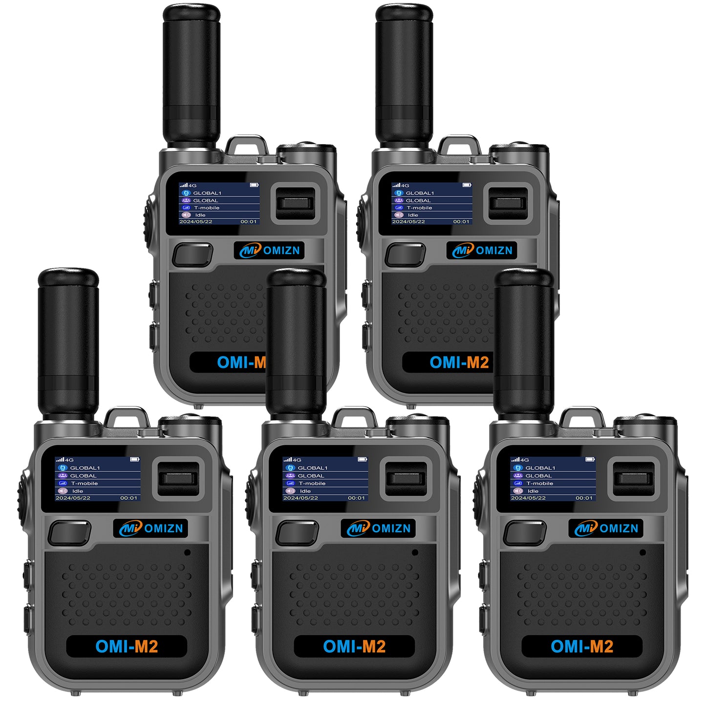 OMIZN M5 Global Walkie Talkie Unlimited Range, 4G LTE PoC Two Way Radio with AES256 Encryption Flashlight for Outdoor