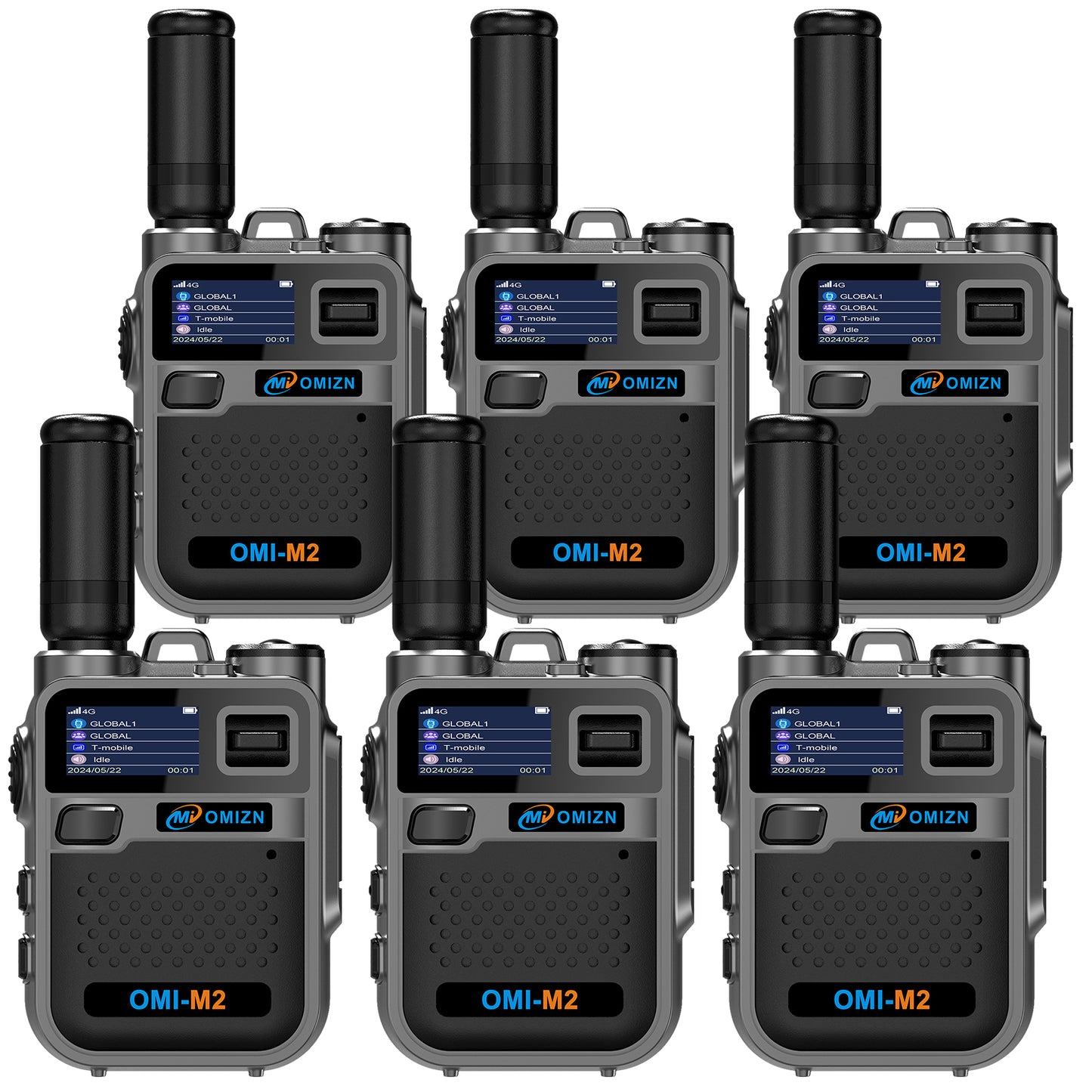 OMIZN M2 Long Range Walkie Talkie,Portable 2 Way Radio with Flashlight,Encrypted with AES256,Lightweight Walky Talky with Type C Charging,for Construction Site Hotel Security,2 Pack