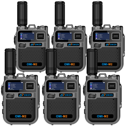 OMIZN M2 Long Range Walkie Talkie,Portable 2 Way Radio with Flashlight,Encrypted with AES256,Lightweight Walky Talky with Type C Charging,for Construction Site Hotel Security,2 Pack