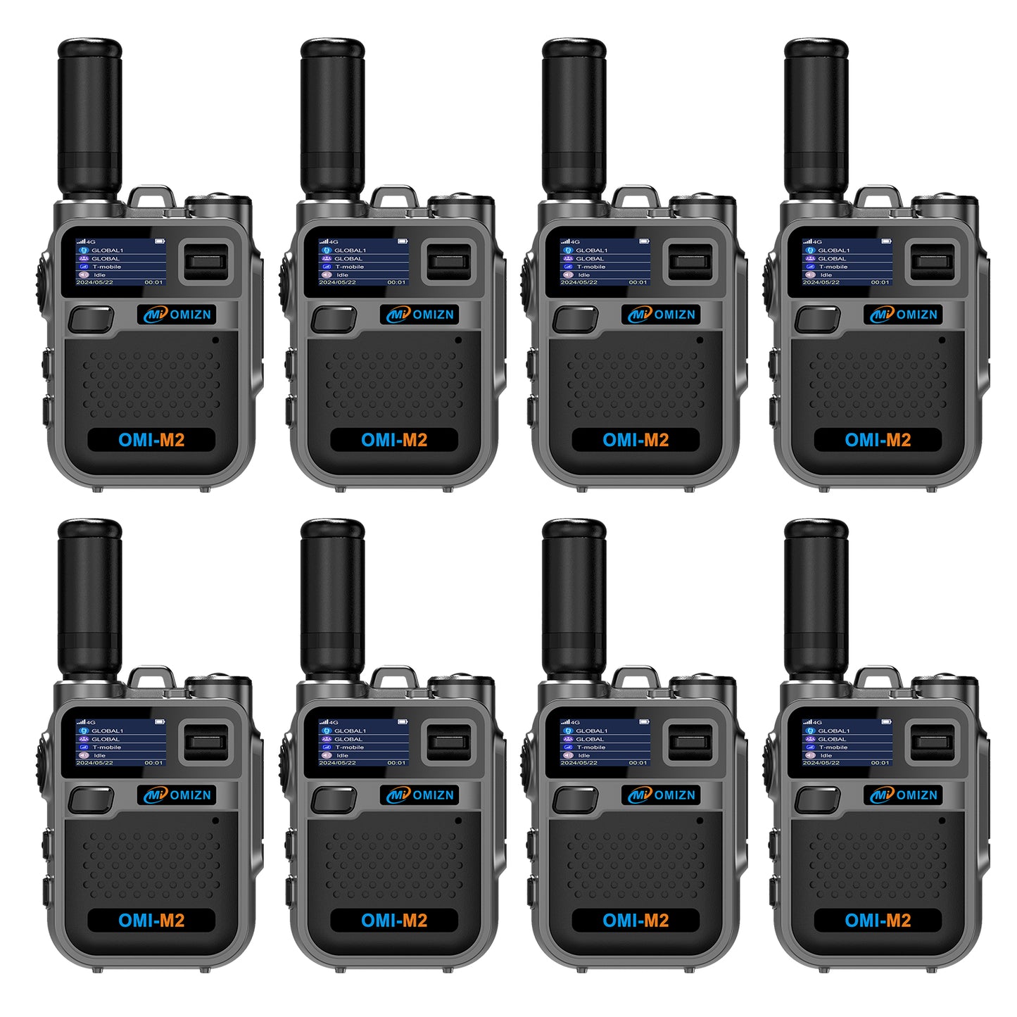 OMIZN M2 Long Range Walkie Talkie,Portable 2 Way Radio with Flashlight,Encrypted with AES256,Lightweight Walky Talky with Type C Charging,for Construction Site Hotel Security,2 Pack