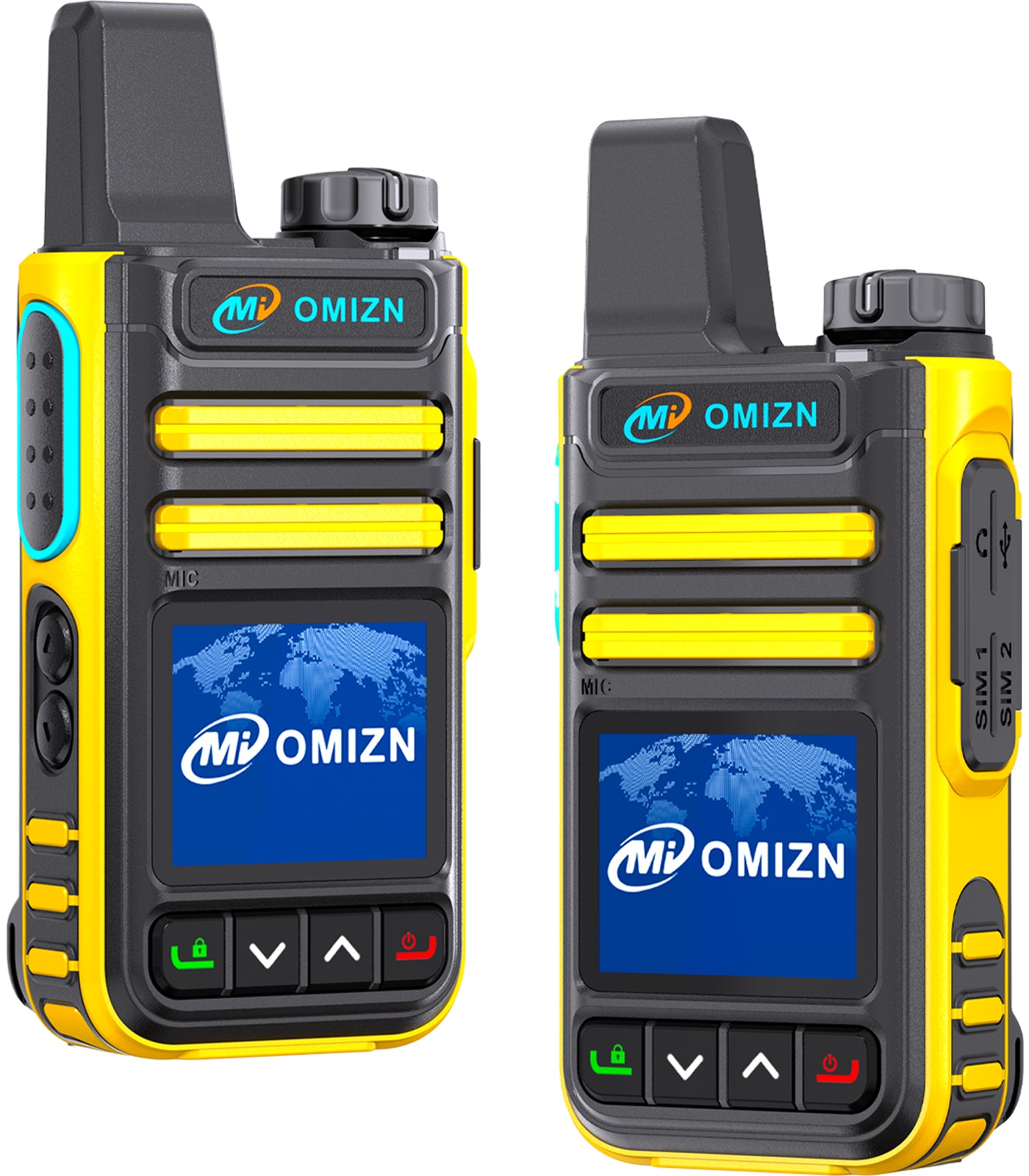 OMIZN G3 4G LTE Dual SIM Walkie Talkie, Unlimited Range, Lifetime Free, IP65, AES256 Encryption, Noise Reduction